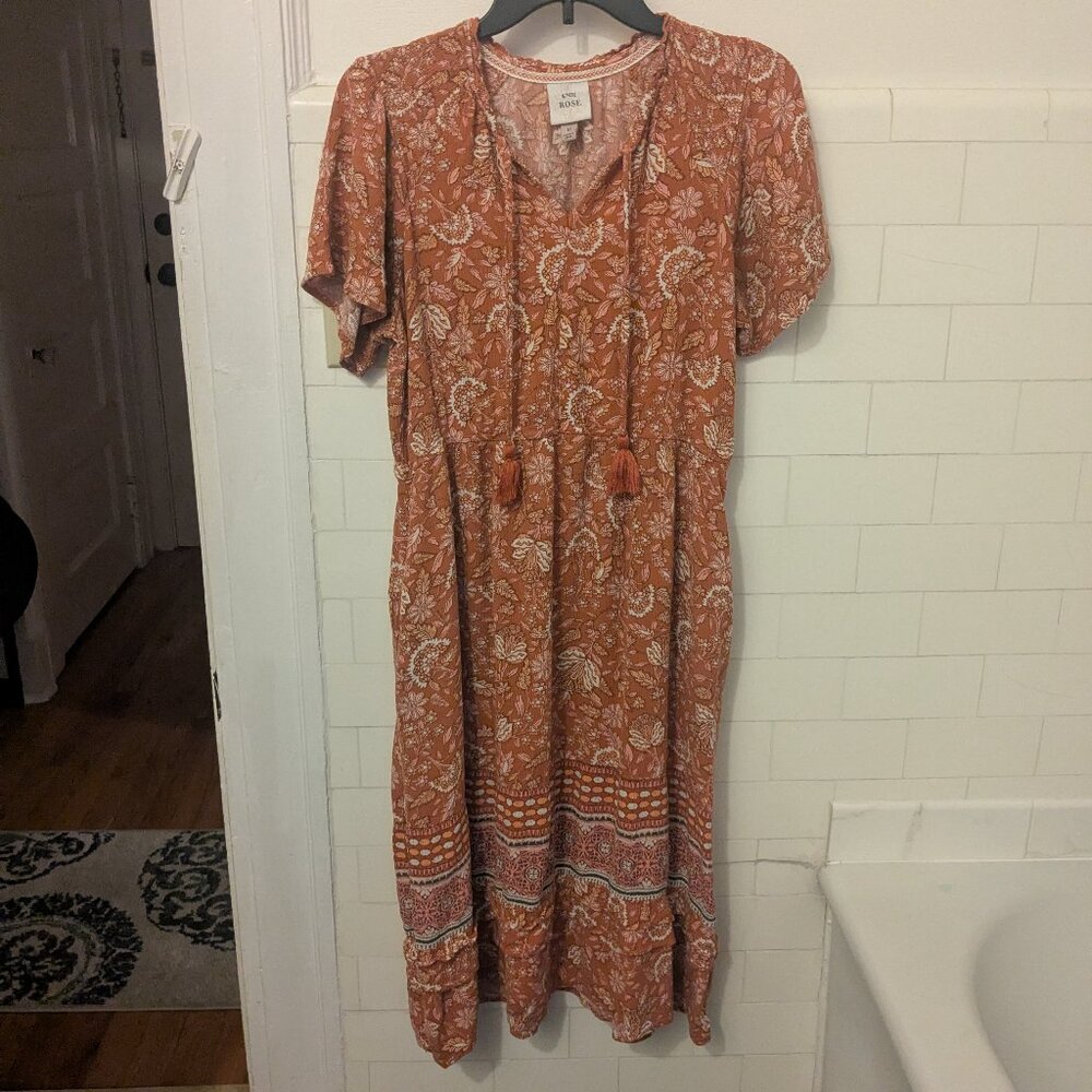 Printed orange dress